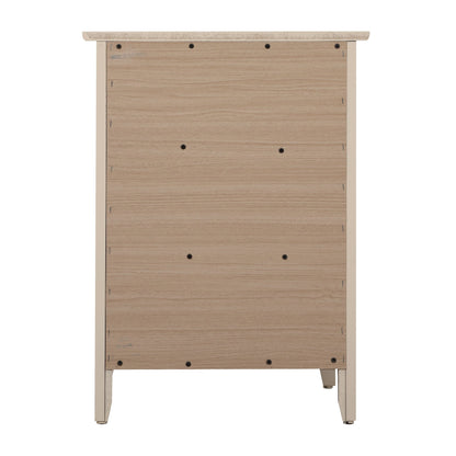 Table de chevet transitionnelle en bois à 3 tiroirs Daniel