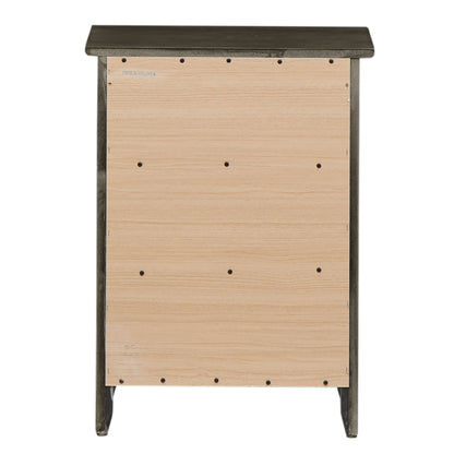 Table de chevet transitionnelle en bois à 3 tiroirs Daniel