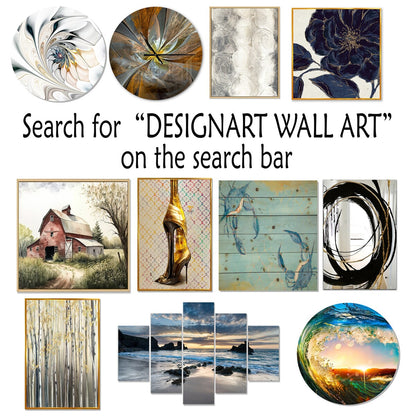 Designart Rouge Noir Contemplative Abstraction IX Moderne Vagues Métal Rond Art Mural Ensemble De 5