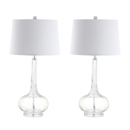 Lampe de table à LED Diamante 28,5 en verre, forme goutte d'eau, rose (lot de 2) par JONATHAN Y