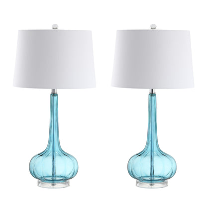Lampe de table à LED Diamante 28,5 en verre, forme goutte d'eau, rose (lot de 2) par JONATHAN Y