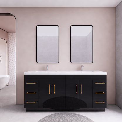 Meuble-lavabo autoportant Eliza de 72 po avec double vasque