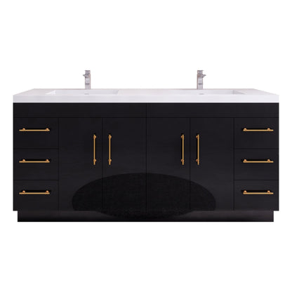 Meuble-lavabo autoportant Eliza de 72 po avec double vasque