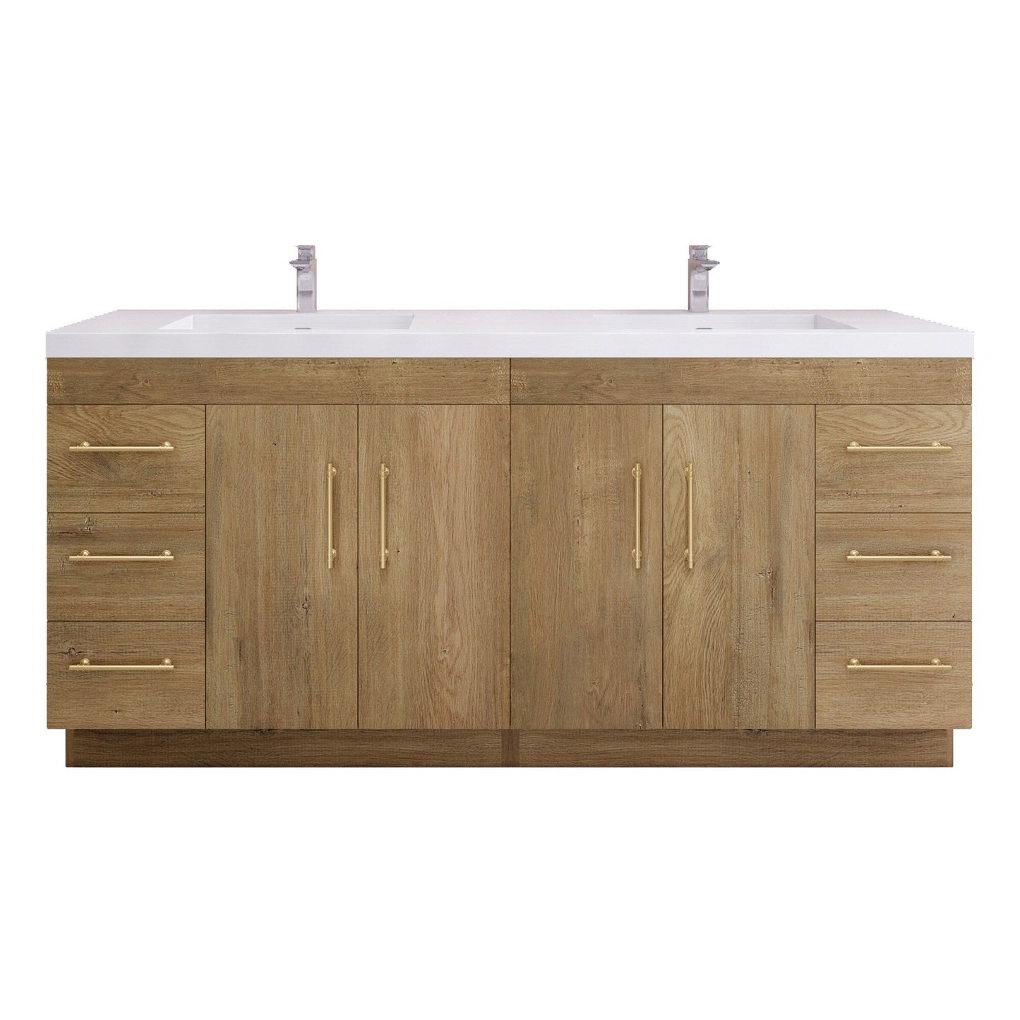 Meuble-lavabo autoportant Eliza de 72 po avec double vasque