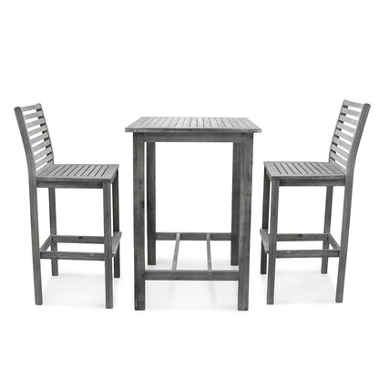 Ensemble de salle à manger avec table de bar et chaises en bois Emilio