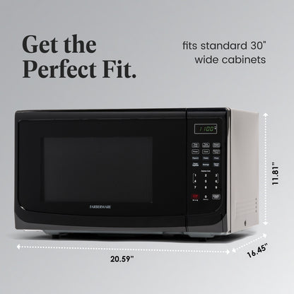 Four à micro-ondes de comptoir Farberware de 1 000 W et 1,1 pi³ avec éclairage LED et verrouillage enfant