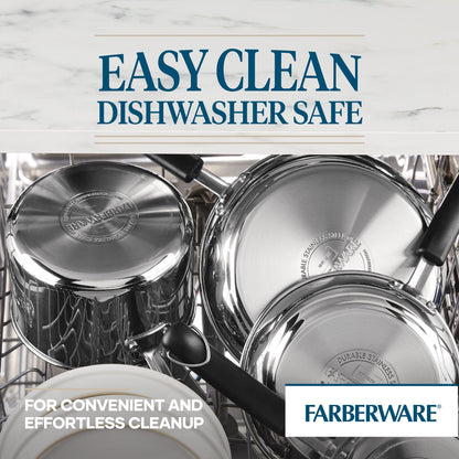 Batterie de cuisine Farberware Brilliance en acier inoxydable, 10 pièces