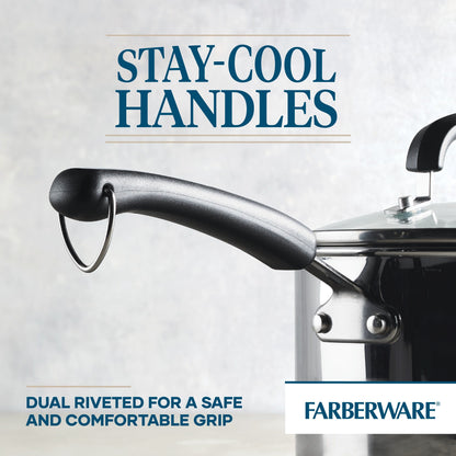 Batterie de cuisine Farberware Brilliance en acier inoxydable, 10 pièces