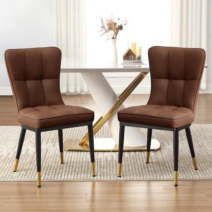 Lot de 2/4 chaises de salle à manger rembourrées en similicuir