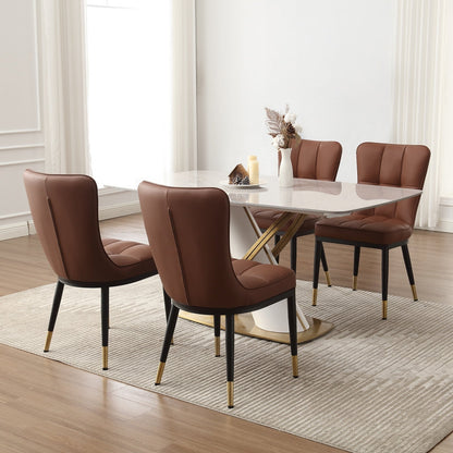 Lot de 2/4 chaises de salle à manger rembourrées en similicuir