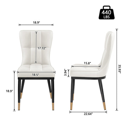 Lot de 2/4 chaises de salle à manger rembourrées en similicuir