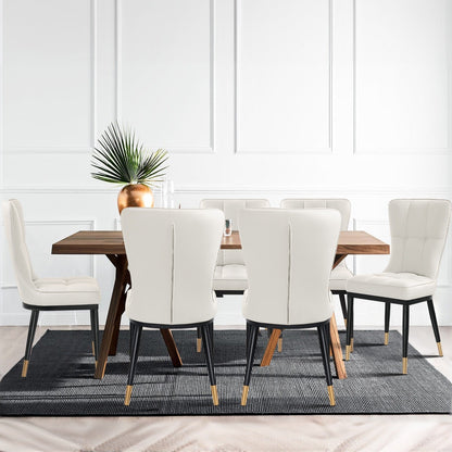 Lot de 2/4 chaises de salle à manger rembourrées en similicuir