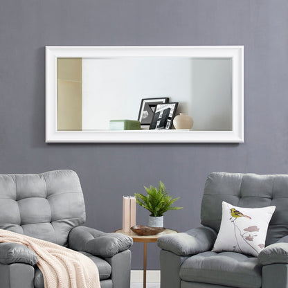Miroir de sol encadré pleine longueur - Grand miroir rectangulaire sur pied, miroir intégral pour chambre et dressing