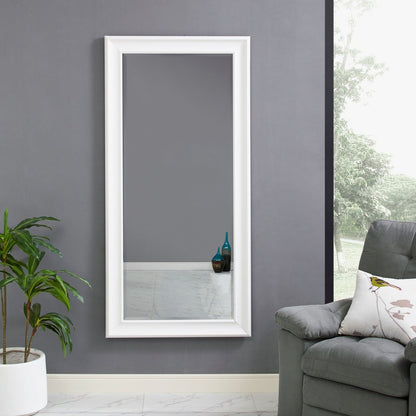 Miroir de sol encadré pleine longueur - Grand miroir rectangulaire sur pied, miroir intégral pour chambre et dressing