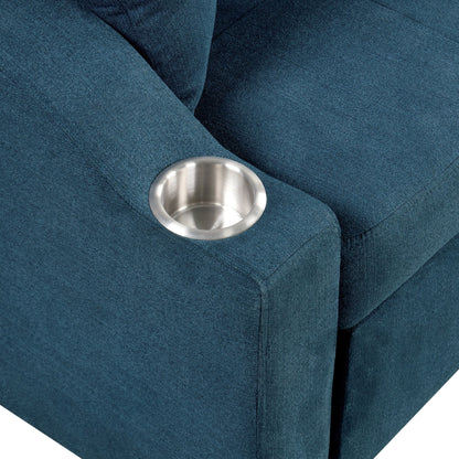 Canapé-lit sectionnel capitonné moderne Scarlett de Furniture of America, peu encombrant, avec porte-gobelets