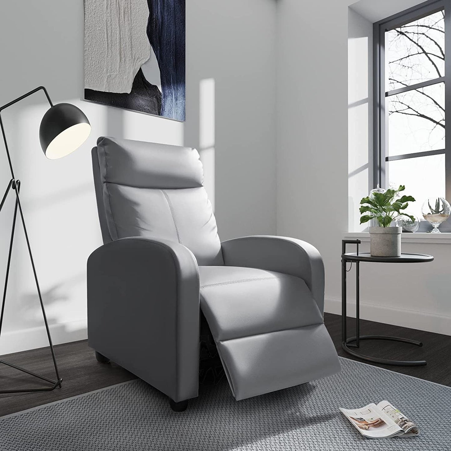 Canapé inclinable en cuir PU Furniwell avec siège et dossier rembourrés.