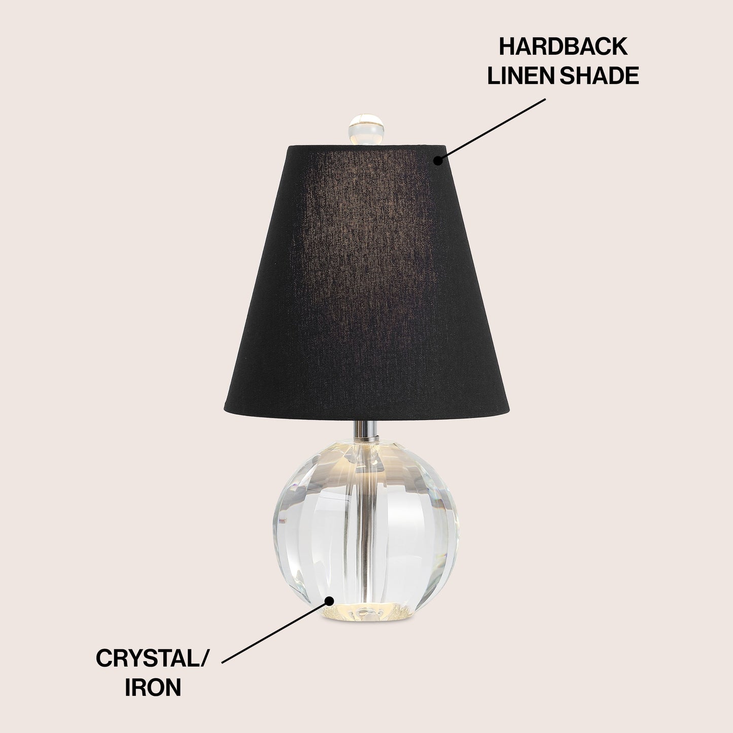 Lampe de table Goddard 16 boules de cristal/métal à LED, par JONATHAN Y