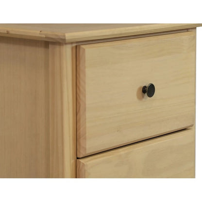 Table de chevet en bois massif à 2 tiroirs de style Shaker en bois de grain