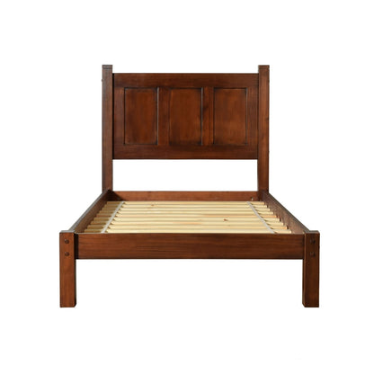 Lit plateforme en bois massif de style shaker avec meubles en bois de grain