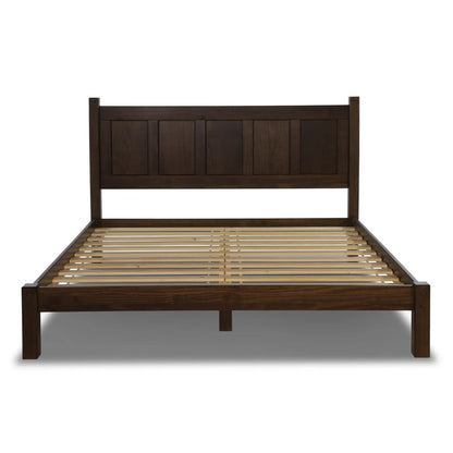 Lit plateforme en bois massif de style shaker avec meubles en bois de grain