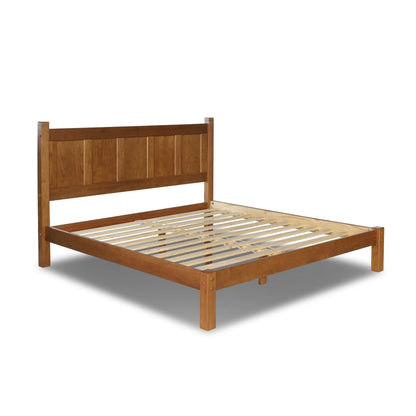 Lit plateforme en bois massif de style shaker avec meubles en bois de grain