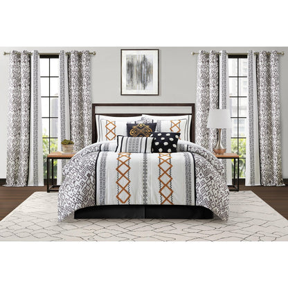 Ensemble de couette brodée bohème Nanshing Trina 15 pièces