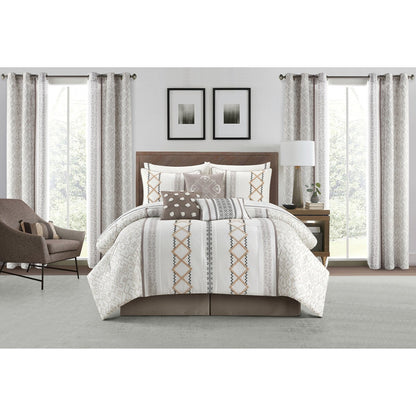 Ensemble de couette brodée bohème Nanshing Trina 15 pièces