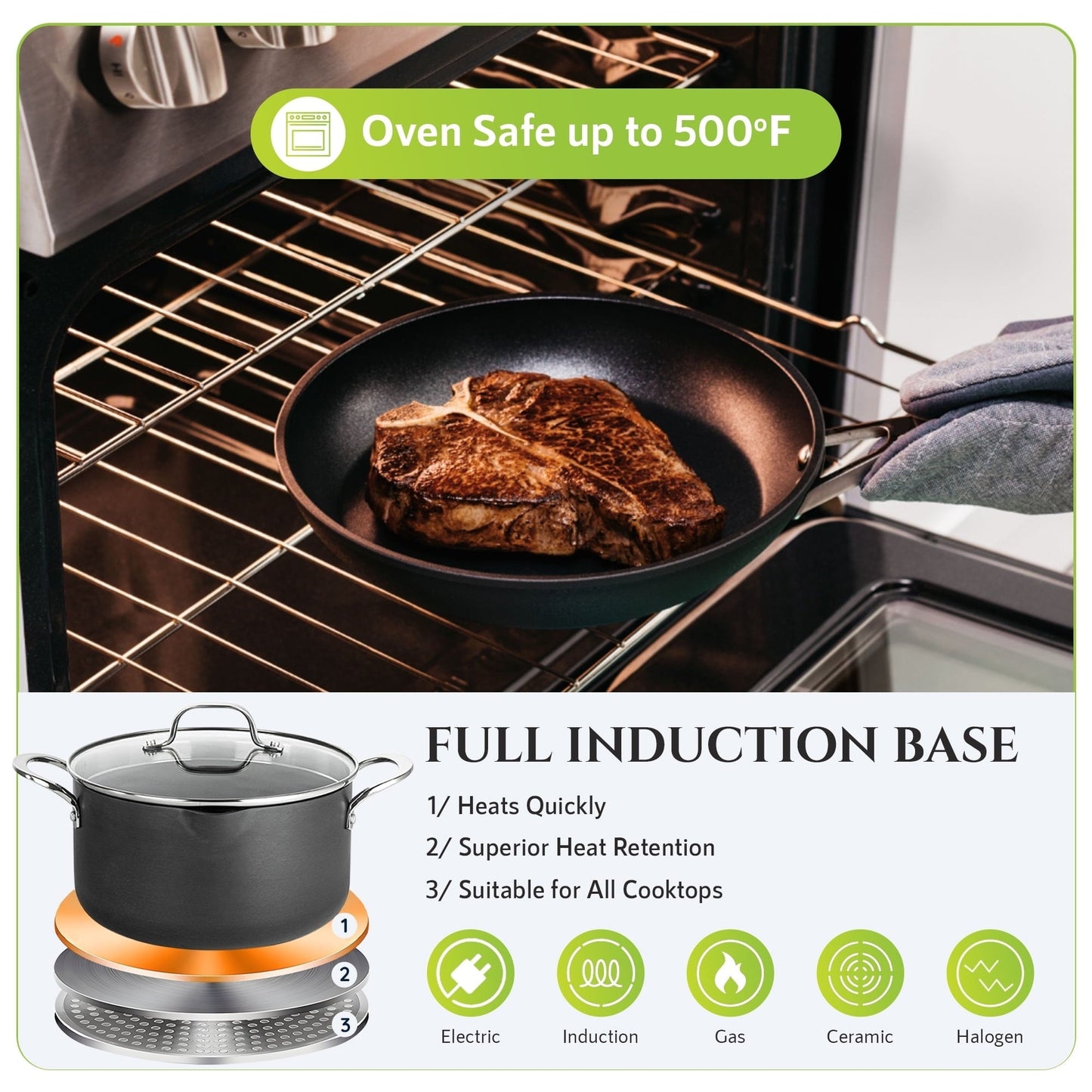 Batterie de cuisine anodisée dure Granitestone Armor Max 14 pièces
