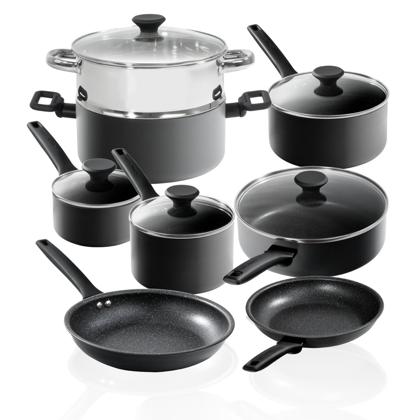 Batterie de cuisine antiadhésive anodisée dure Granitestone Pro Premier 13 pièces
