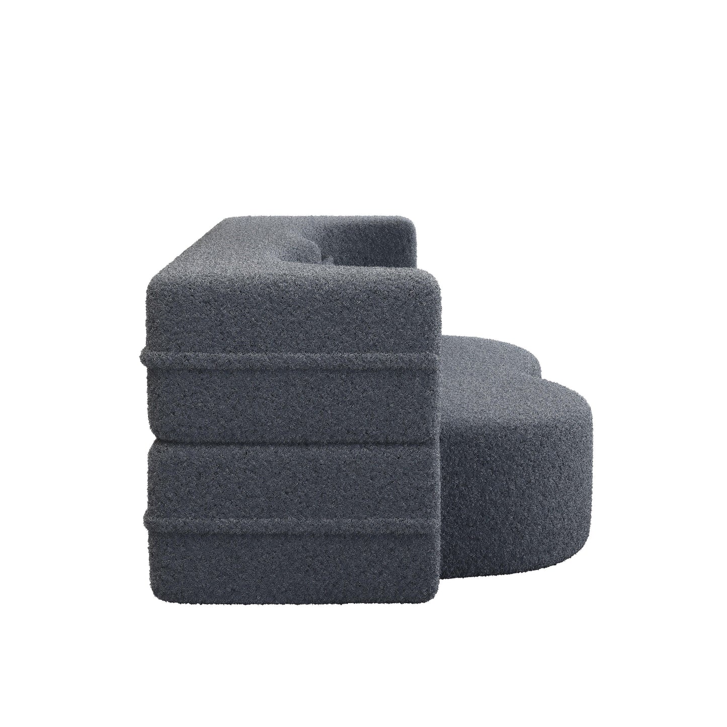 Canapé-lit convertible en tissu Teddy gris 78 pouces, garni de mousse, avec 2 oreillers et matelas pliant pour le salon