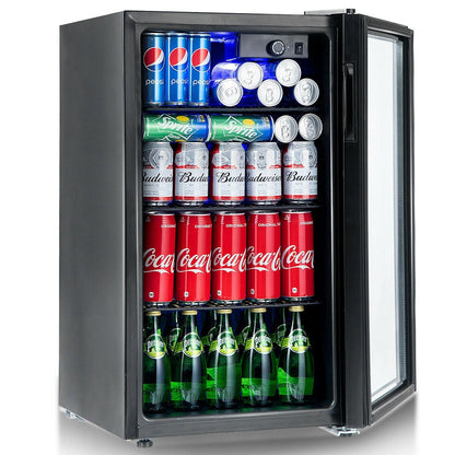 Réfrigérateur à boissons Gymax 120 canettes Mini refroidisseur de boissons pour bière, vin, soda