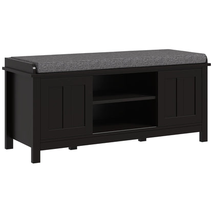 Banc à chaussures d'entrée HOMCOM avec rangement ottoman et étagères réglables, 6 compartiments et assise rembourrée, blanc/gris
