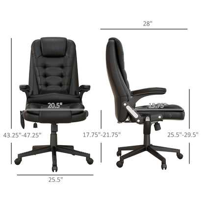 Fauteuil de bureau massant et vibrant HOMCOM à dossier haut avec 6 points de vibration, beige