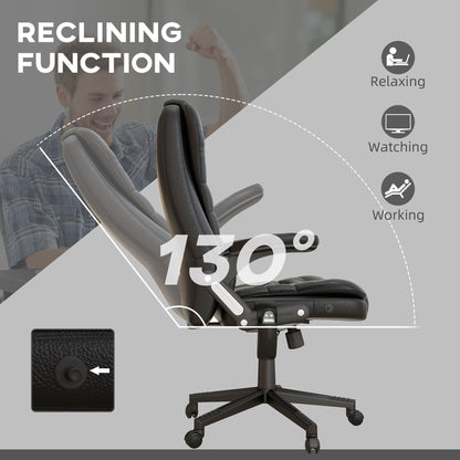 Fauteuil de bureau massant et vibrant HOMCOM à dossier haut avec 6 points de vibration, beige