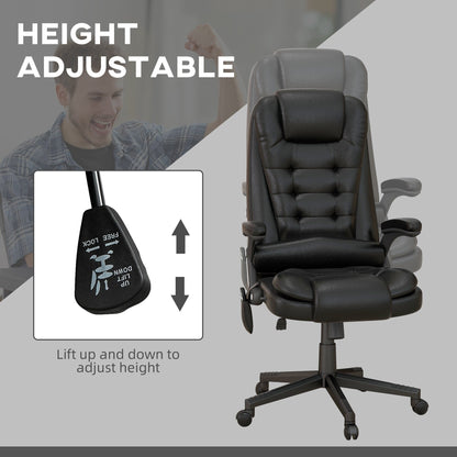 Fauteuil de bureau massant et vibrant HOMCOM à dossier haut avec 6 points de vibration, beige