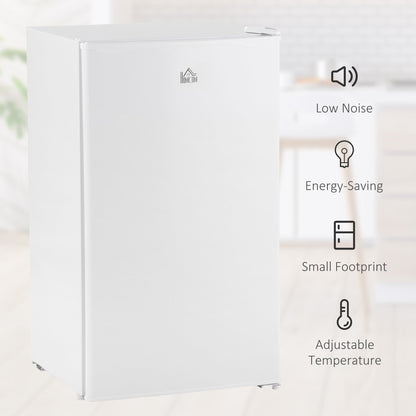 Mini-réfrigérateur compact HOMCOM de 3,2 pi³ avec congélateur, porte simple et thermostat réglable pour chambre à coucher