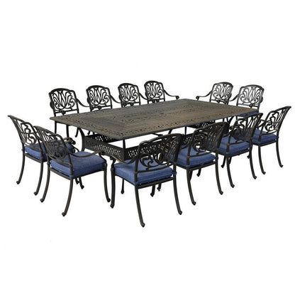 Ensemble de salle à manger Manasquan 13 pièces en aluminium bronze par Havenside Home
