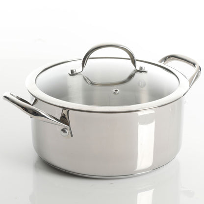 Batterie de cuisine robuste en acier inoxydable, 10 pièces