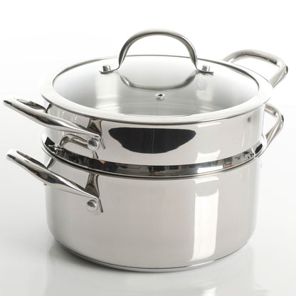 Batterie de cuisine robuste en acier inoxydable, 10 pièces