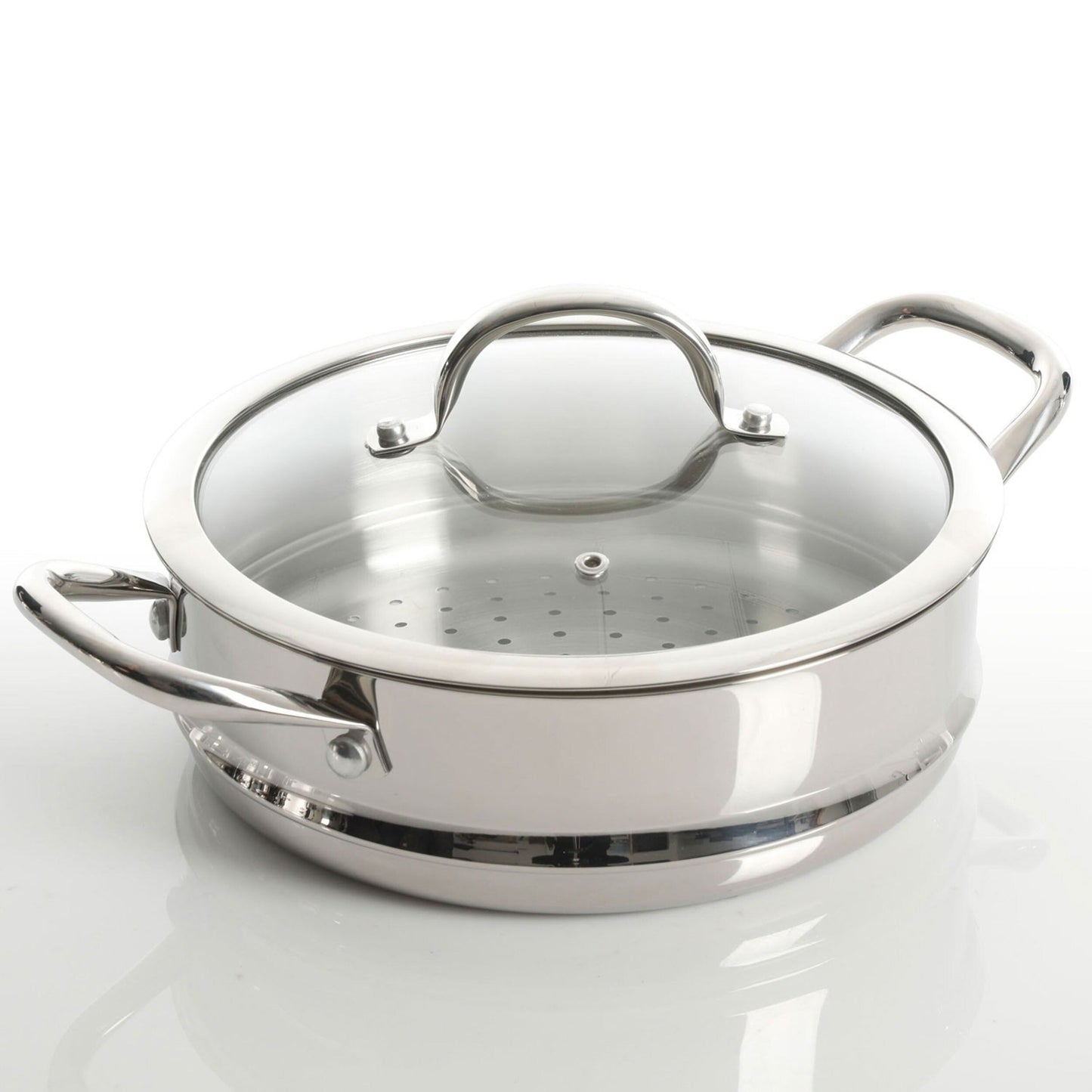 Batterie de cuisine robuste en acier inoxydable, 10 pièces