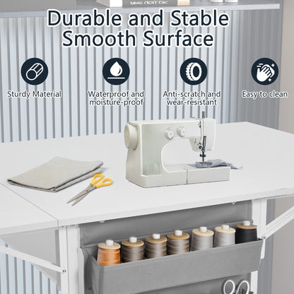 Table de bricolage réglable en hauteur avec étagères de rangement, table de découpe pliante mobile pour la maison, le bureau, la salle de couture, la salle d'artisanat