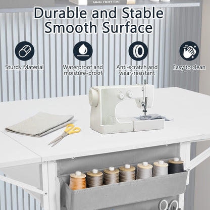 Table de bricolage réglable en hauteur avec étagères de rangement, table de découpe pliante mobile pour la maison, le bureau, la salle de couture, la salle d'artisanat