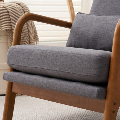 Chaise de loisirs à dossier haut en bois massif avec accoudoirs et dossier Chaise d'appoint