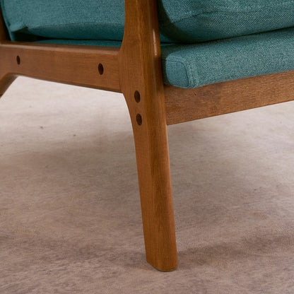 Chaise de loisirs à dossier haut en bois massif avec accoudoirs et dossier Chaise d'appoint