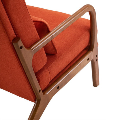 Chaise de loisirs à dossier haut en bois massif avec accoudoirs et dossier Chaise d'appoint