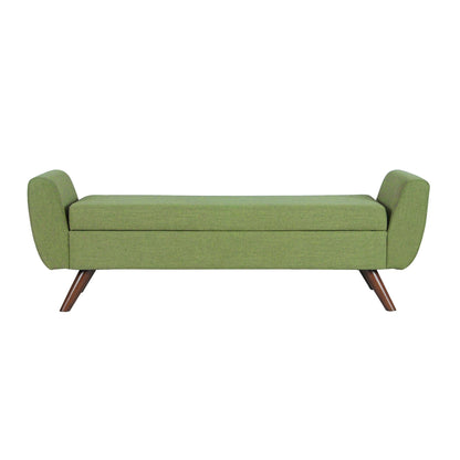 Banc de rangement moderne Sherpa avec pieds en bois HomePop