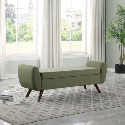 Banc de rangement moderne Sherpa avec pieds en bois HomePop