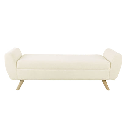 Banc de rangement moderne Sherpa avec pieds en bois HomePop