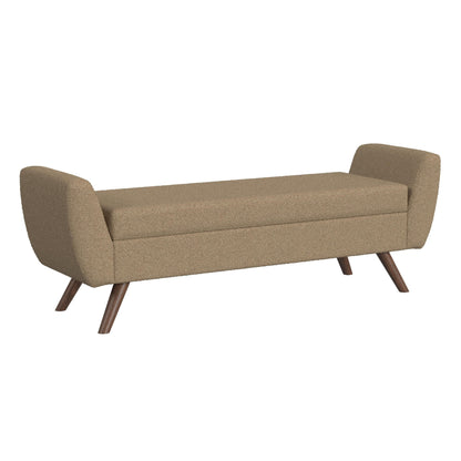 Banc de rangement moderne Sherpa avec pieds en bois HomePop