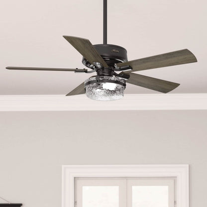 Ventilateur de plafond intérieur/extérieur Hunter 52 Canyon Ridge, éclairage LED, télécommande portative - Style campagnard, rustique, industriel